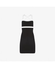 Contrasted Knit Sleeveless Mini Dress - Nina Ricci - Off-white / Black