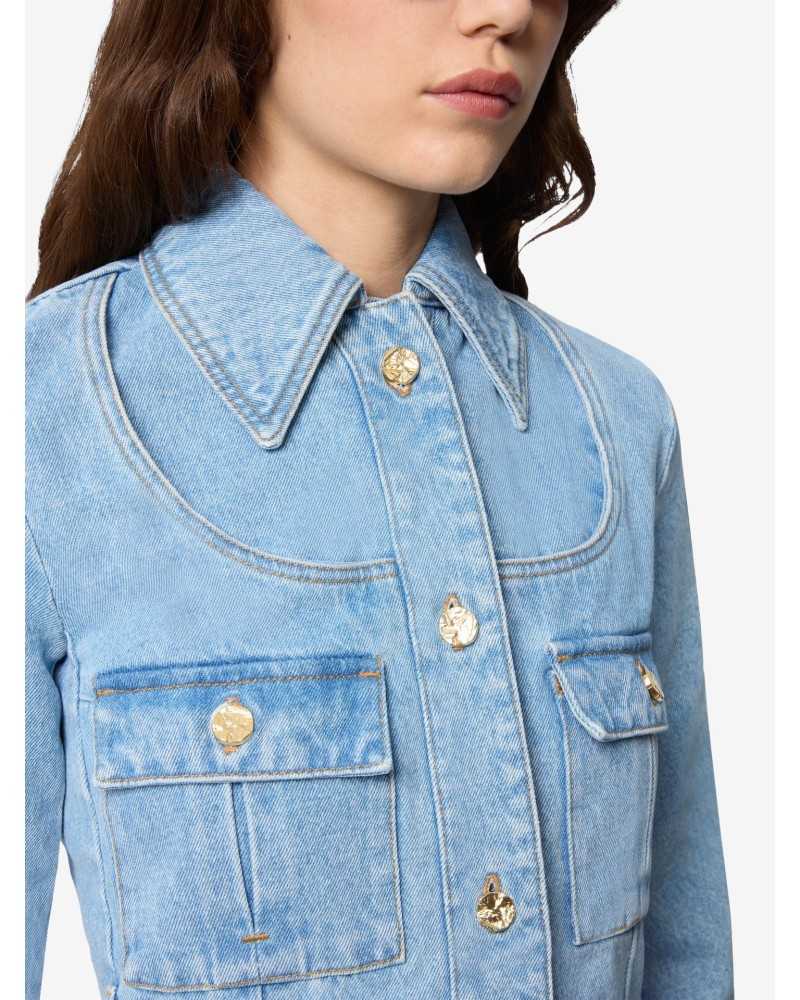 Denim Saharienne Jacket - Nina Ricci - Denim Blue Denim Saharienne Jacket - Nina Ricci - Denim Blue