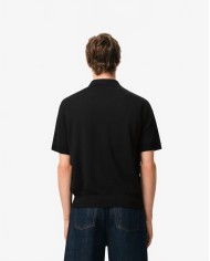 Polo Short Sleeve With Contrast Heart Friend - Ami - Black / Black Polo Short Sleeve With Contrast Heart Friend - Ami - Black / Black