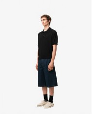 Polo Short Sleeve With Contrast Heart Friend - Ami - Black / Black Polo Short Sleeve With Contrast Heart Friend - Ami - Black / Black
