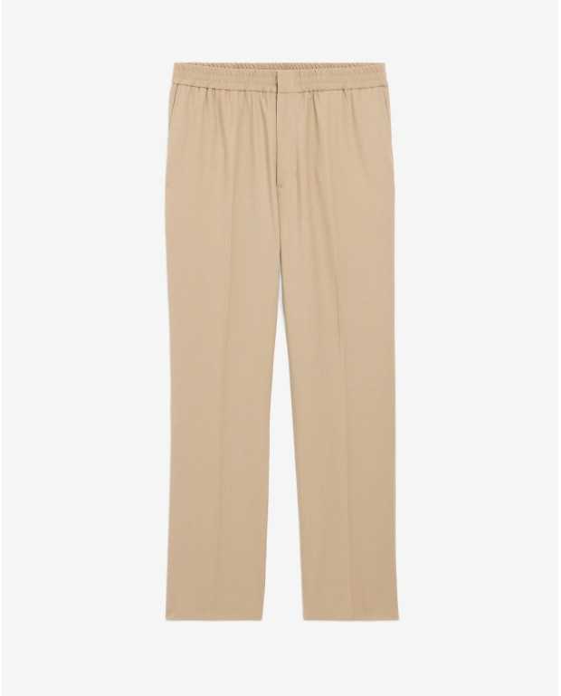 Elasticated Waist Pants - Ami - Beige Taupe