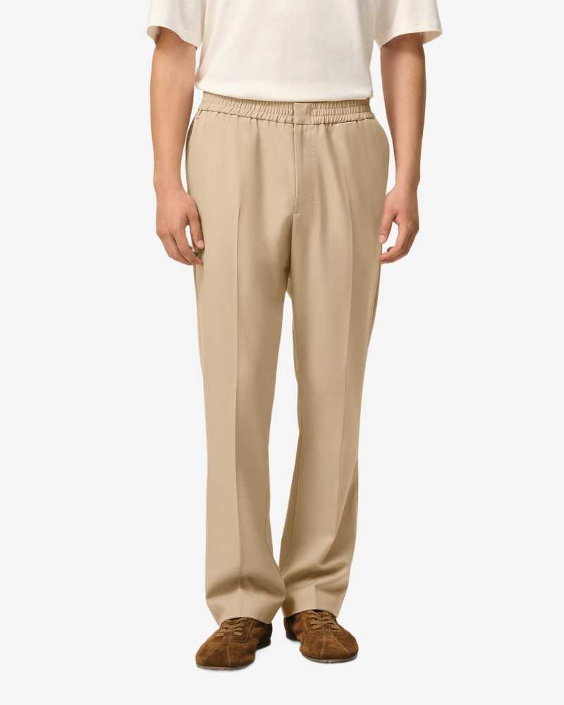 Elasticated Waist Pants - Ami - Beige Taupe