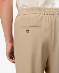 Elasticated Waist Pants - Ami - Beige Taupe