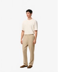 Elasticated Waist Pants - Ami - Beige Taupe