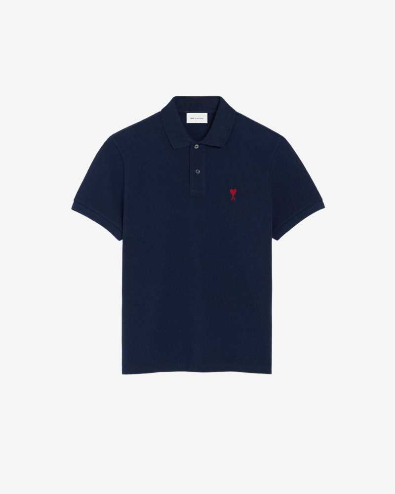 Polo Ami De Coeur Rouge Pique Leger - Ami - Bleu Nuit