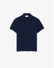 Polo Ami De Coeur Rouge Pique Leger - Ami - Bleu Nuit