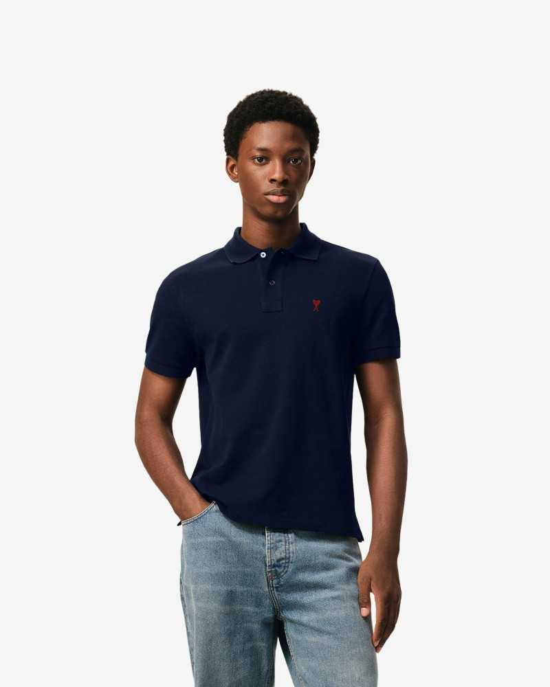 Polo Ami De Coeur Rouge Pique Leger - Ami - Midnight Blue