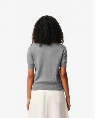 Cardigan Col Rond Manches Courtes - Ami - Gris Chine / Noir