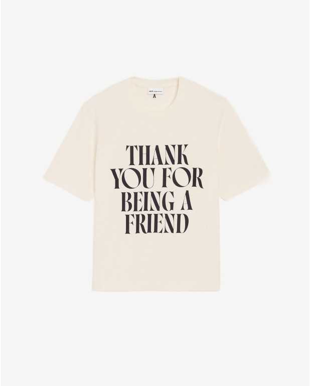 Teeshirt Boxy Fit Signature Sur Le Devant - Ami - Blanc Creme