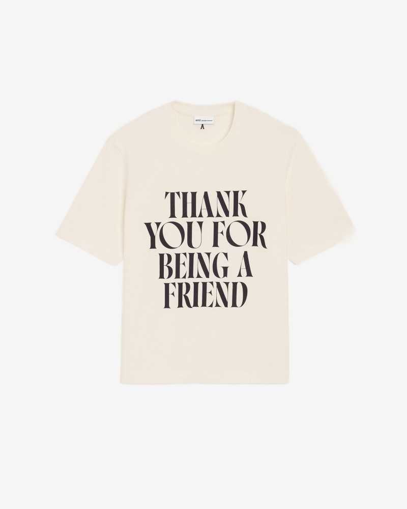 Teeshirt Boxy Fit Signature Sur Le Devant - Ami - Blanc Creme