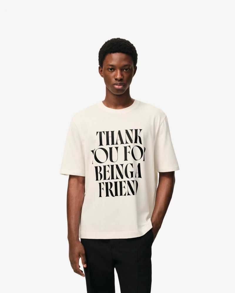 Teeshirt Boxy Fit Signature Sur Le Devant - Ami - Blanc Creme