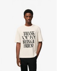 Teeshirt Boxy Fit Signature Sur Le Devant - Ami - Blanc Creme