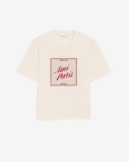 Teeshirt Manches Courtes Boxy Fit Avec Print - Ami - Blanc Creme