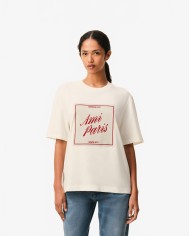 Teeshirt Manches Courtes Boxy Fit Avec Print - Ami - Blanc Creme