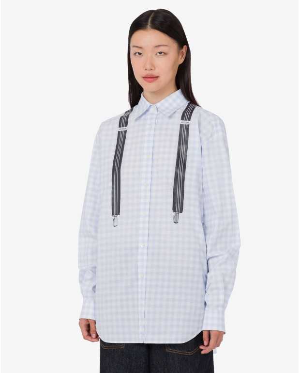 Chemise Vichy En Coton Imprimé - Moschino - Multi Violet