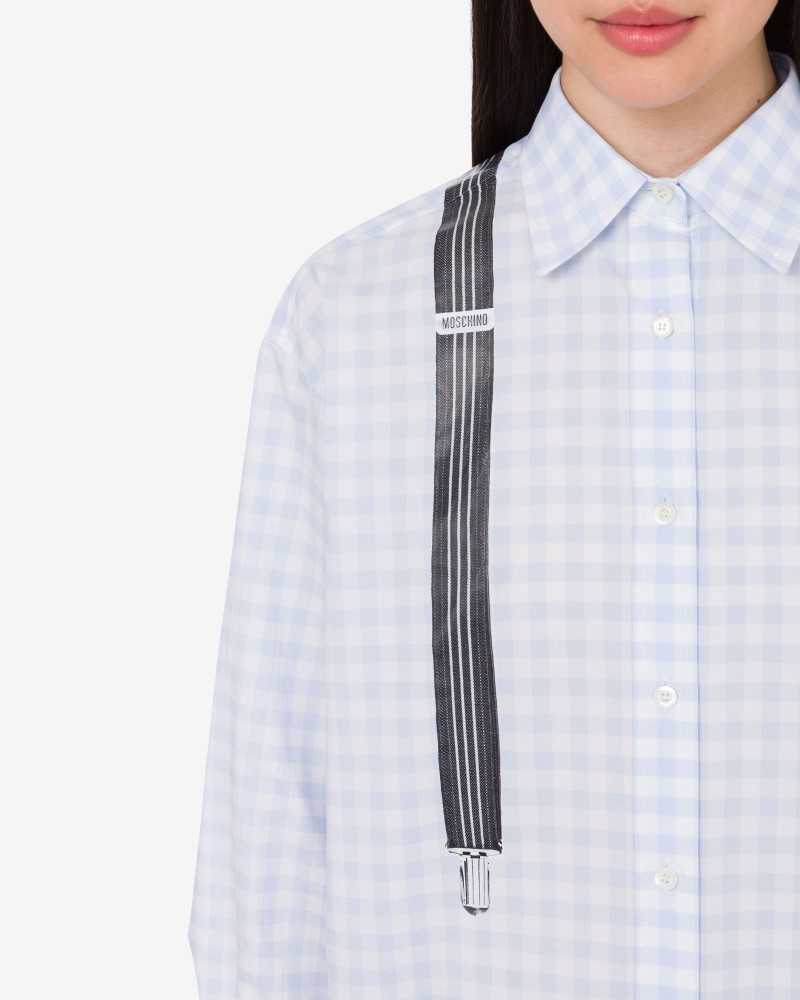 Chemise Vichy En Coton Imprimé - Moschino - Multi Violet