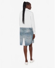 Robe en Popeline de Coton Imprimé - Moschino - Multi Blanc