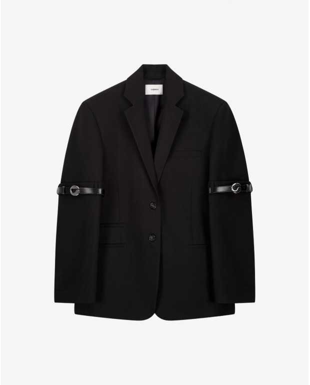 Logo Belted Blazer - Coperni - Black