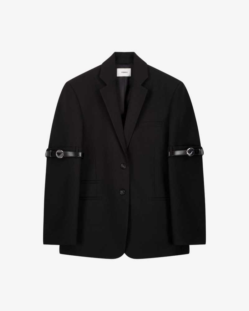 Logo Belted Blazer - Coperni - Black