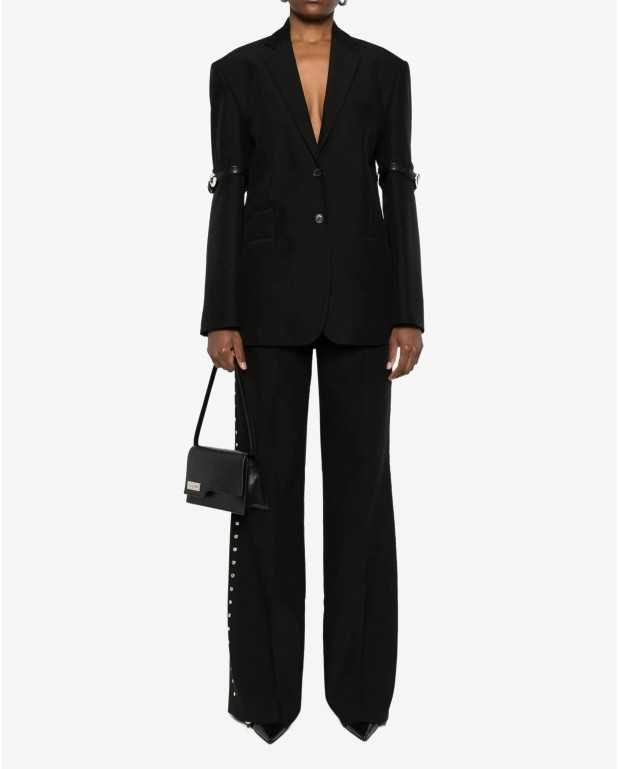 Logo Belted Blazer - Coperni - Black