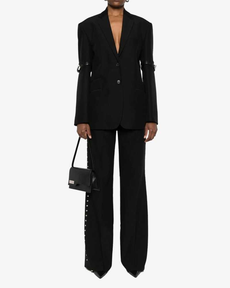 Logo Belted Blazer - Coperni - Black