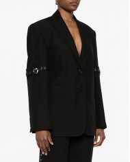 Logo Belted Blazer - Coperni - Black