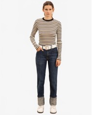 Fine Weight Ribbed Top - La Fetiche - Ecru / Navy