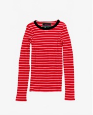 Striped Fine Weight Ribbed Top - La Fetiche - Red / Pink / Black Striped Fine Weight Ribbed Top - La Fetiche - Red / Pink / Black