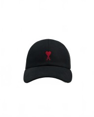 Ami De Coeur Red Embroidery Cap - Ami - Black