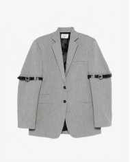Logo Belted Blazer - Coperni - Grey