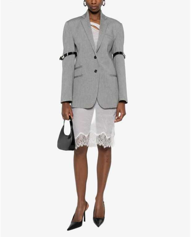 Logo Belted Blazer - Coperni - Grey