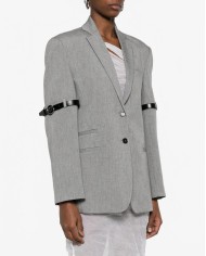 Logo Belted Blazer - Coperni - Grey