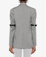 Logo Belted Blazer - Coperni - Grey