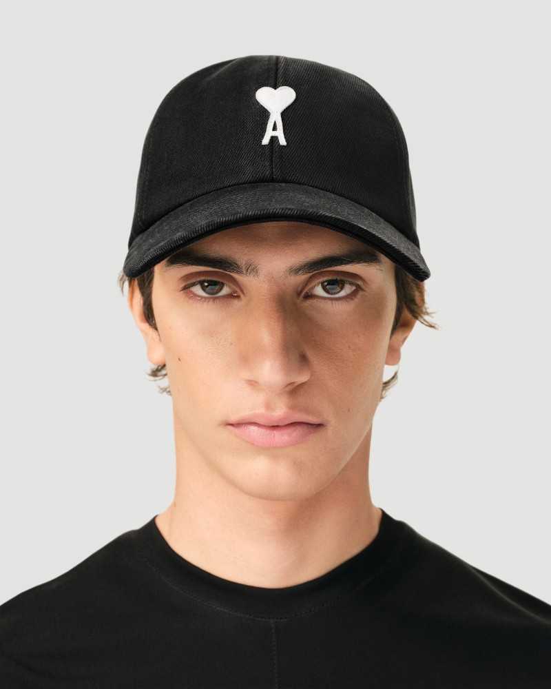 Ami De Coeur Cotton Delave Cap - Ami - Black Ami De Coeur Cotton Delave Cap - Ami - Black