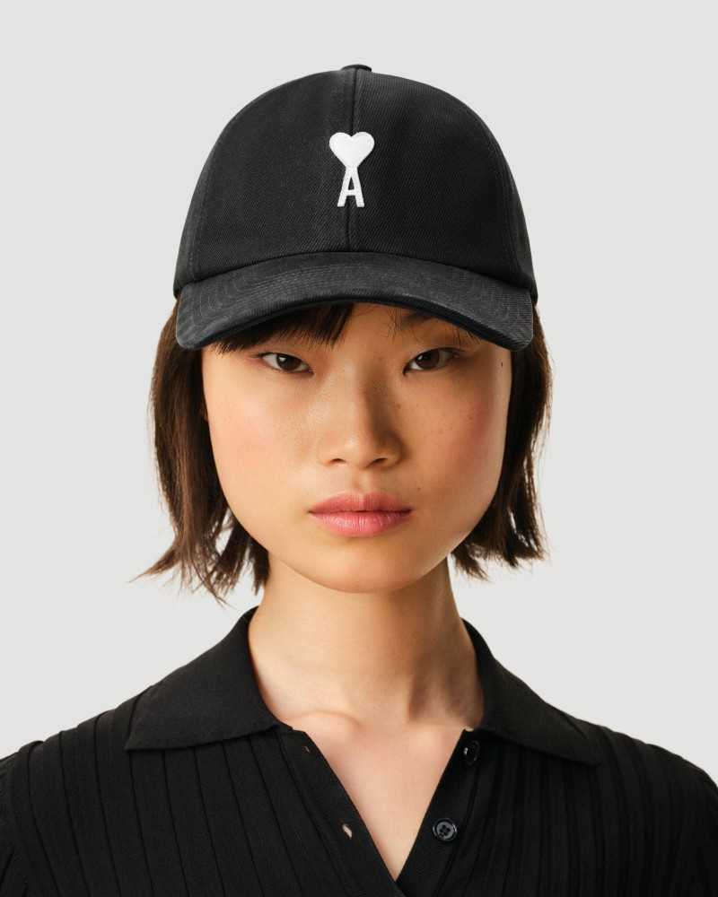 Casquette Ami De Coeur Coton Delave - Ami - Noir Casquette Ami De Coeur Coton Delave - Ami - Noir