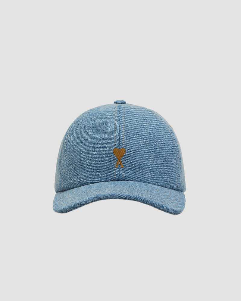 Ami De Coeur Tabac Denim Embroidery Cap - Ami - Blue Used Ami De Coeur Tabac Denim Embroidery Cap - Ami - Blue Used