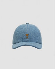 Ami De Coeur Tabac Denim Embroidery Cap - Ami - Blue Used Ami De Coeur Tabac Denim Embroidery Cap - Ami - Blue Used