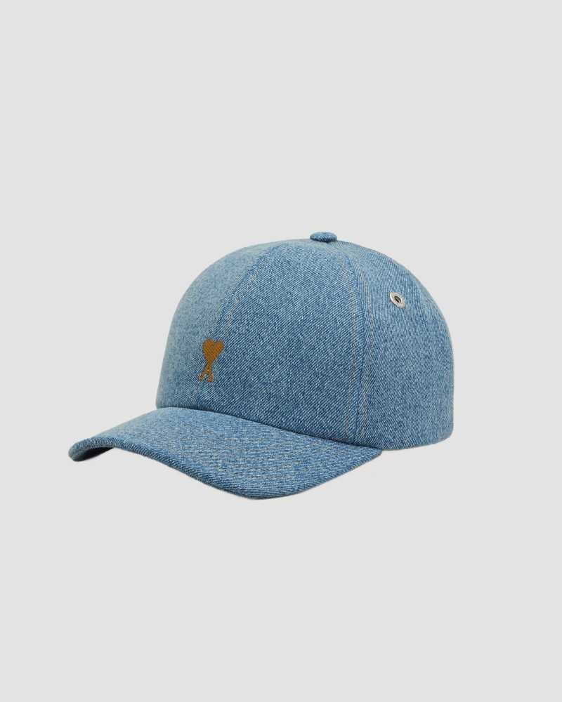 Ami De Coeur Tabac Denim Embroidery Cap - Ami - Blue Used Ami De Coeur Tabac Denim Embroidery Cap - Ami - Blue Used