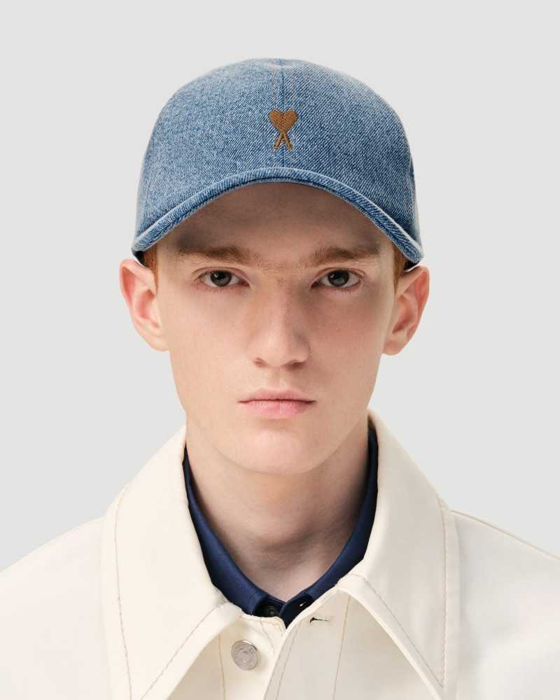 Casquette Broderie Ami De Coeur Tabac Denim - Ami - Bleu Used
