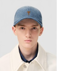 Casquette Broderie Ami De Coeur Tabac Denim - Ami - Bleu Used