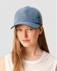 Casquette Broderie Ami De Coeur Tabac Denim - Ami - Bleu Used