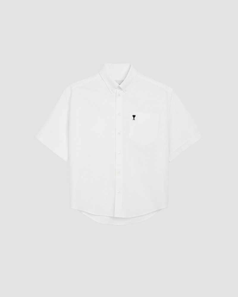 Chemise Boxy Manches Courtes Ami De Coeur Oxford - Ami - Blanc Naturel Chemise Boxy Manches Courtes Ami De Coeur Oxford - Ami - Blanc Naturel
