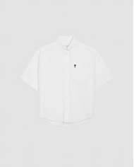 Ami De Coeur Oxford Short Sleeve Boxy Shirt - Ami - Natural White Ami De Coeur Oxford Short Sleeve Boxy Shirt - Ami - Natural White
