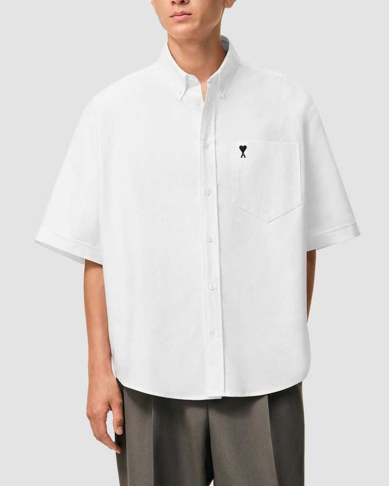 Chemise Boxy Manches Courtes Ami De Coeur Oxford - Ami - Blanc Naturel Chemise Boxy Manches Courtes Ami De Coeur Oxford - Ami - Blanc Naturel