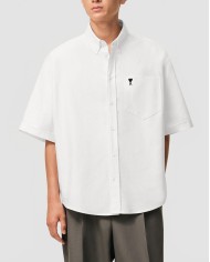 Ami De Coeur Oxford Short Sleeve Boxy Shirt - Ami - Natural White Ami De Coeur Oxford Short Sleeve Boxy Shirt - Ami - Natural White