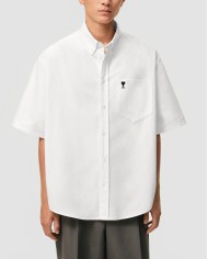 Ami De Coeur Oxford Short Sleeve Boxy Shirt - Ami - Natural White Ami De Coeur Oxford Short Sleeve Boxy Shirt - Ami - Natural White