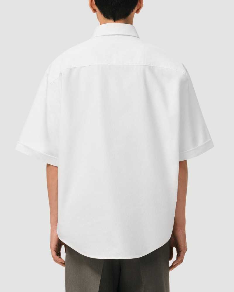 Ami De Coeur Oxford Short Sleeve Boxy Shirt - Ami - Natural White Ami De Coeur Oxford Short Sleeve Boxy Shirt - Ami - Natural White