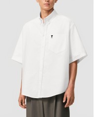 Ami De Coeur Oxford Short Sleeve Boxy Shirt - Ami - Natural White Ami De Coeur Oxford Short Sleeve Boxy Shirt - Ami - Natural White