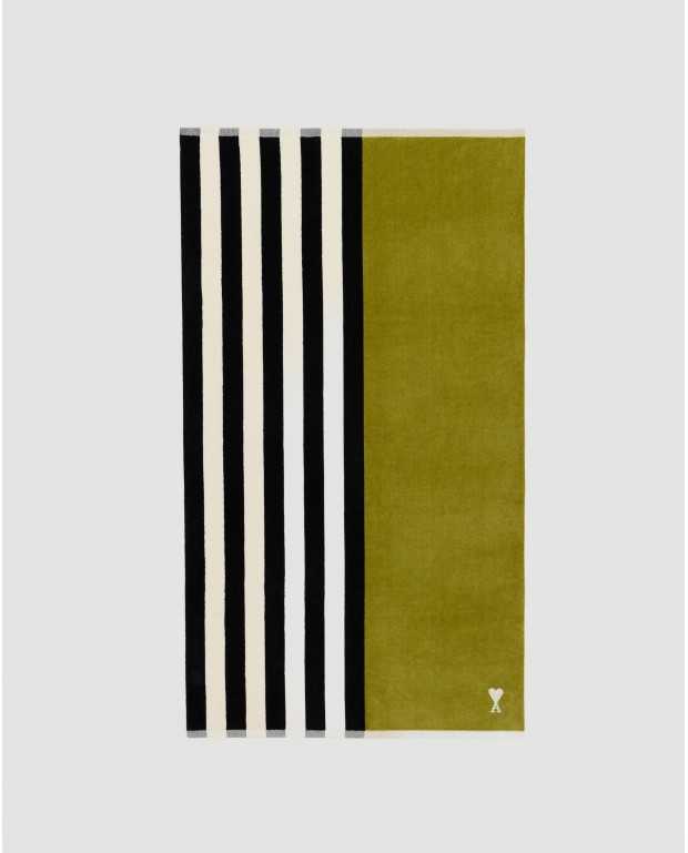 Serviette Ami De Coeur Rayures Fines - Ami - Match / Noir / Blanc Crème