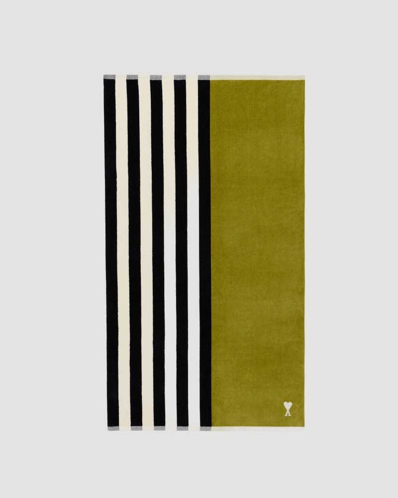 Towel Ami De Coeur Stripes Fines - Ami - Match / Black / White Cream Towel Ami De Coeur Stripes Fines - Ami - Match / Black / White Cream